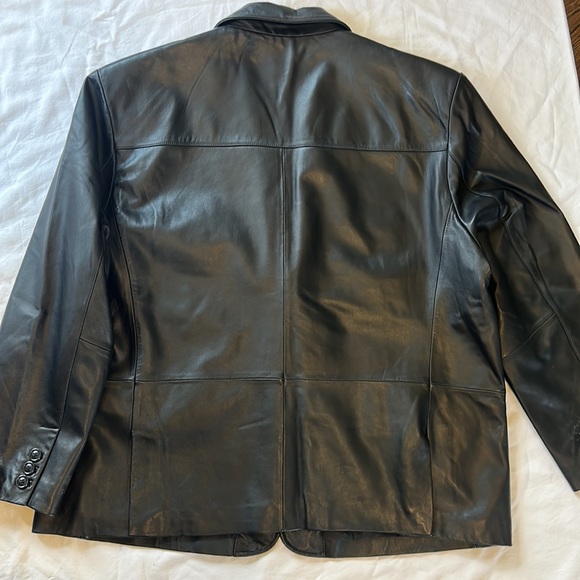 Black leather jacket size 52 regular - Picture 4 of 4